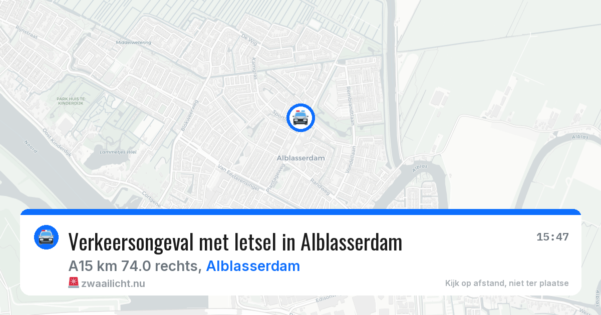 Verkeersongeval met letsel in Alblasserdam — 23 apr 2026