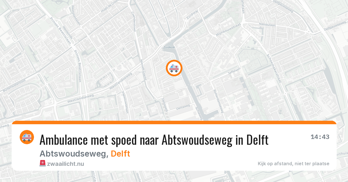 Ambulance met spoed naar Abtswoudseweg in Delft — 1 mei 2026