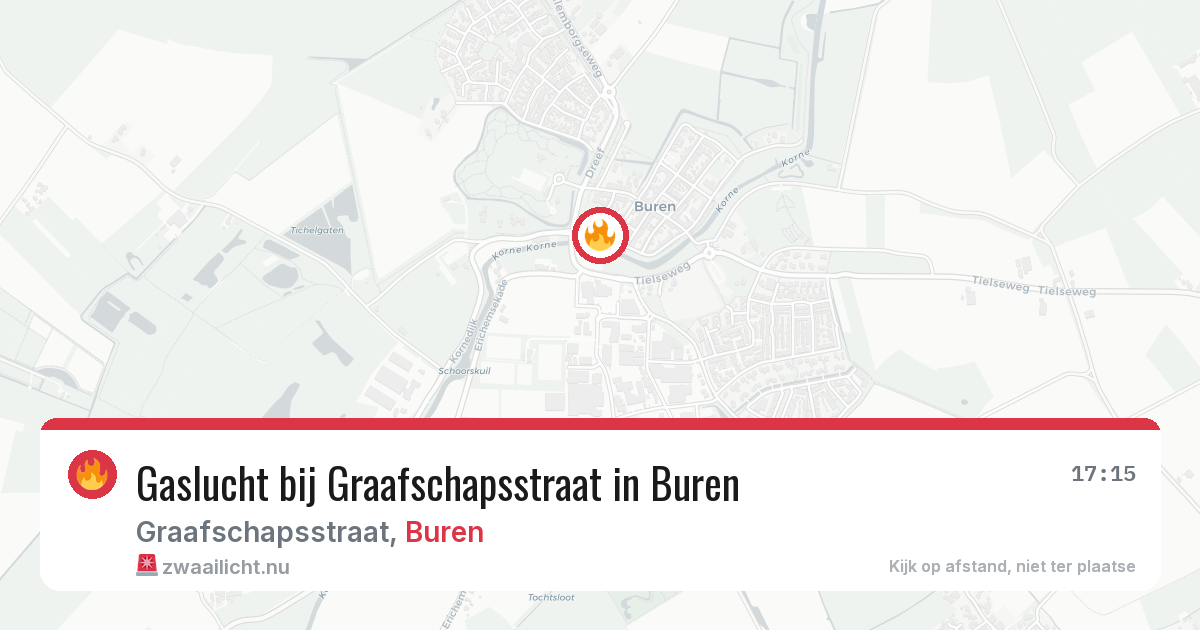 Gaslucht bij Graafschapsstraat in Buren — 20 jul 2026
