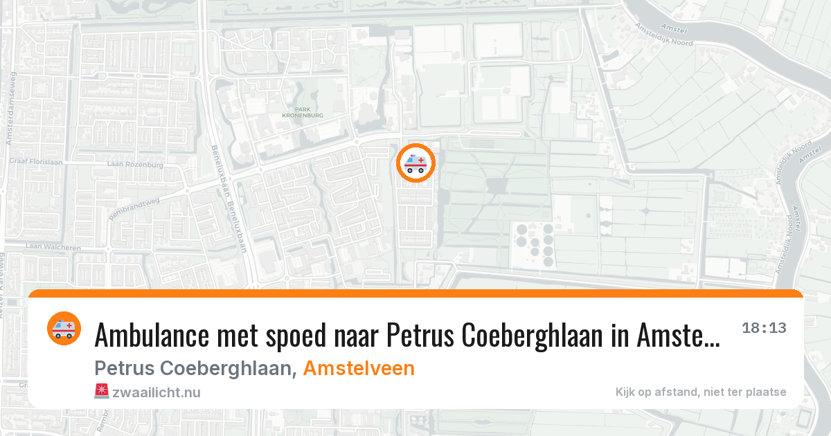 Ambulance met spoed naar Petrus Coeberghlaan in Amstelveen — 24 mrt 2026