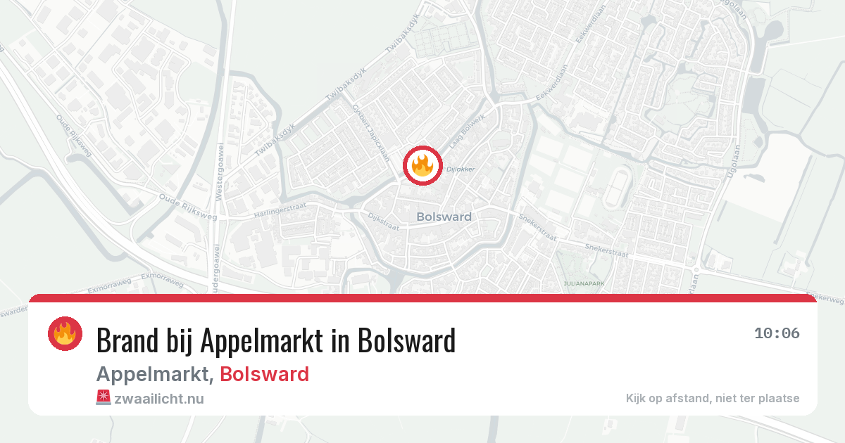 Brand bij Appelmarkt in Bolsward — 9 mei 2026
