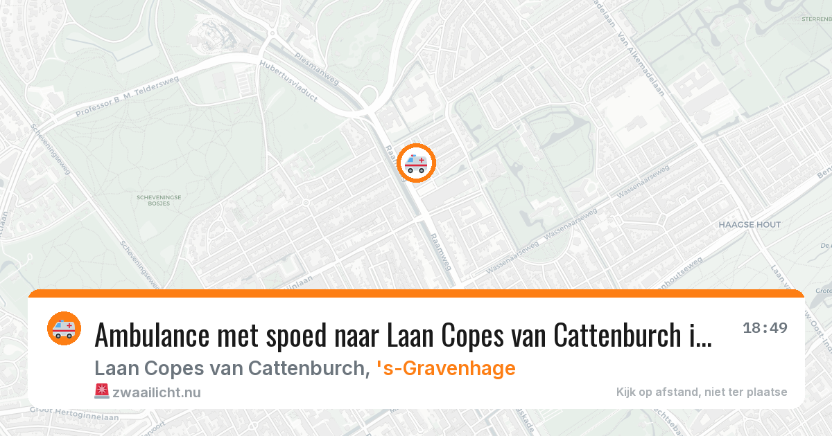 Ambulance met spoed naar Laan Copes van Cattenburch in 's-Gravenhage — 1 jun 2026
