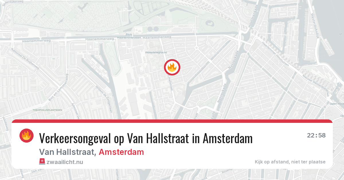 Verkeersongeval op Van Hallstraat in Amsterdam — 16 mei 2026