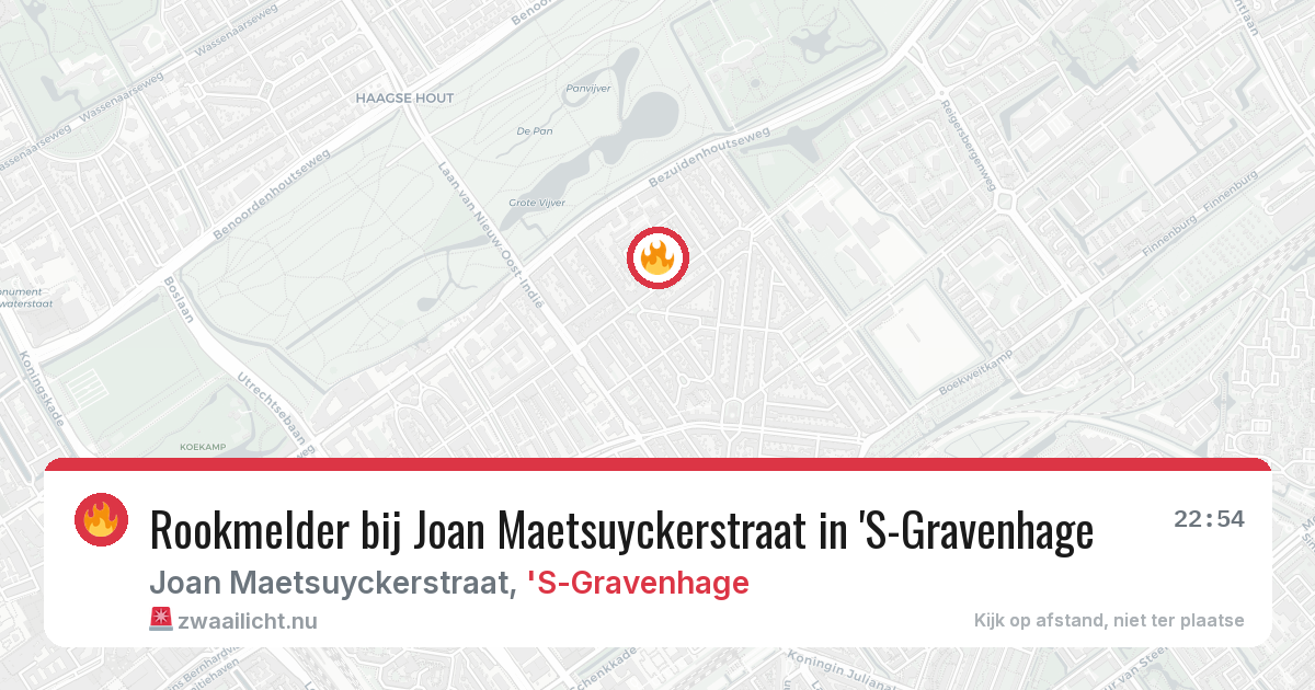 Rookmelder bij Joan Maetsuyckerstraat in 'S-Gravenhage — 2 jun 2026