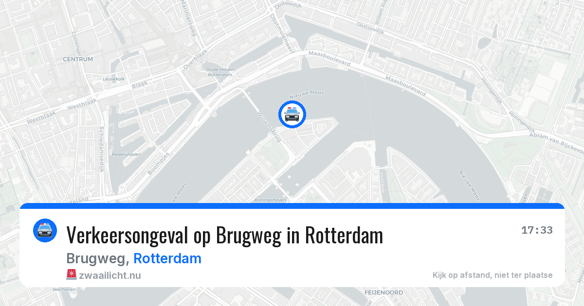 Verkeersongeval op Brugweg in Rotterdam — 16 jul 2026