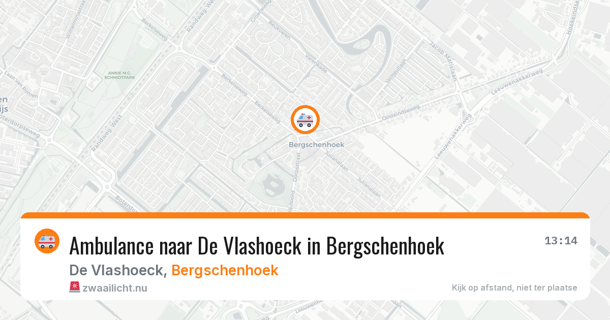 Ambulance naar De Vlashoeck in Bergschenhoek — 10 jul 2026
