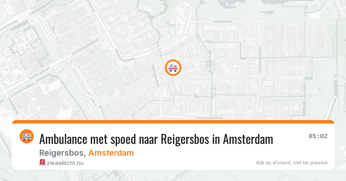 Ambulance met spoed naar Reigersbos in Amsterdam — 6 jun 2026