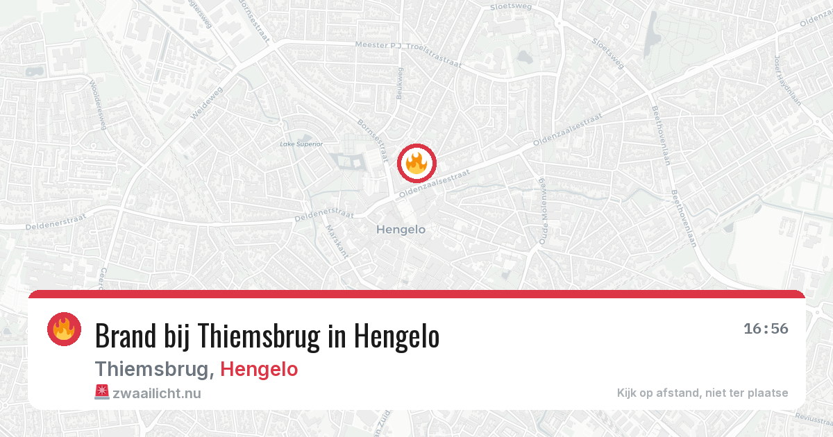 Brand bij Thiemsbrug in Hengelo — 13 jul 2026