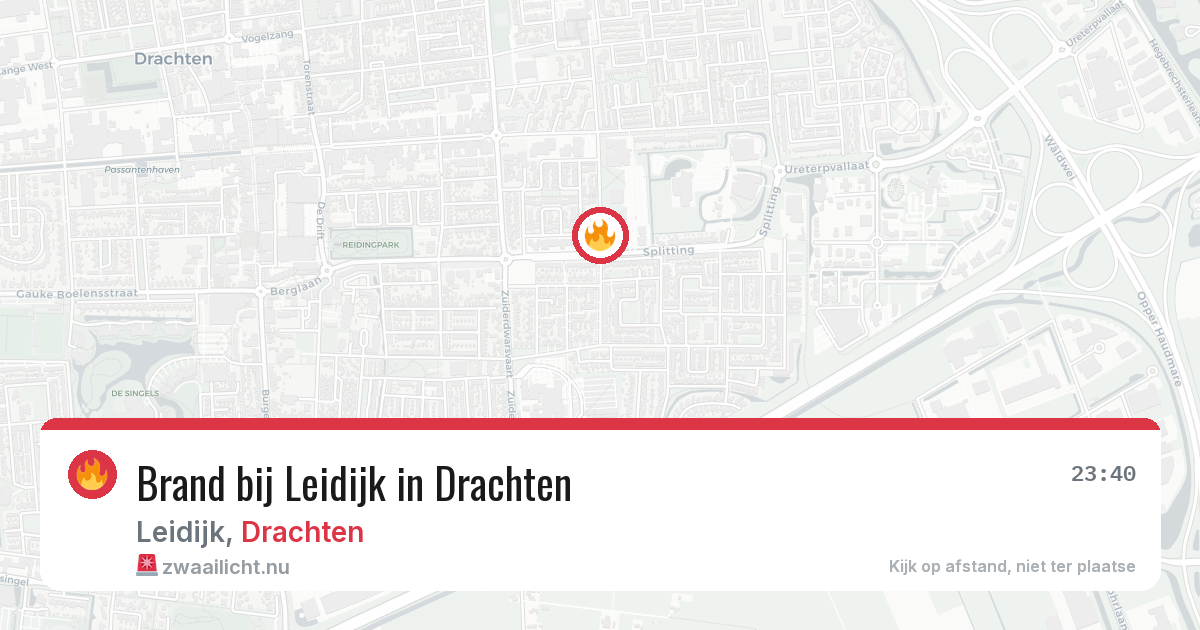 Brand bij Leidijk in Drachten — 17 mei 2026