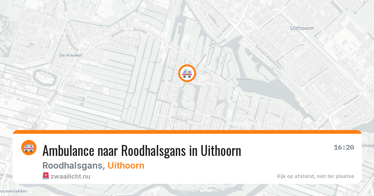 Ambulance naar Roodhalsgans in Uithoorn — 14 mrt 2026