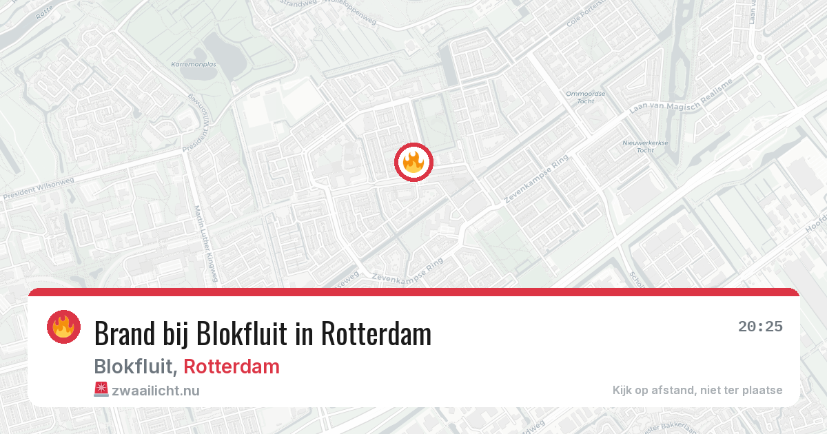 Brand bij Blokfluit in Rotterdam — 20 jul 2026