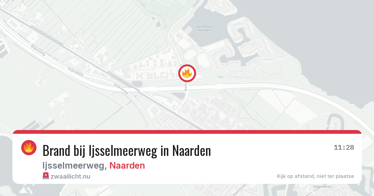 Brand bij Ijsselmeerweg in Naarden — 26 mei 2026