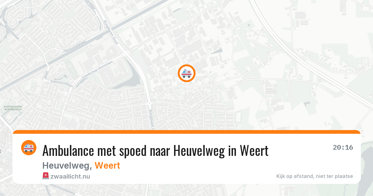 Ambulance met spoed naar Heuvelweg in Weert — 16 jul 2026
