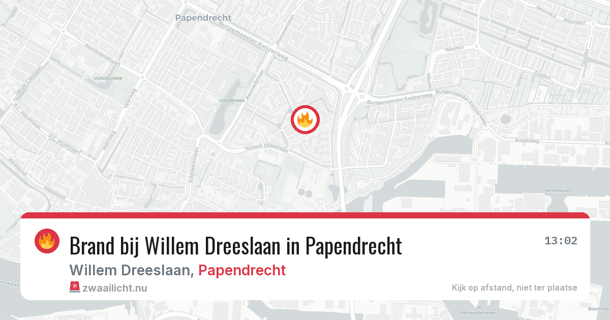 Brand bij Willem Dreeslaan in Papendrecht — 15 jul 2026