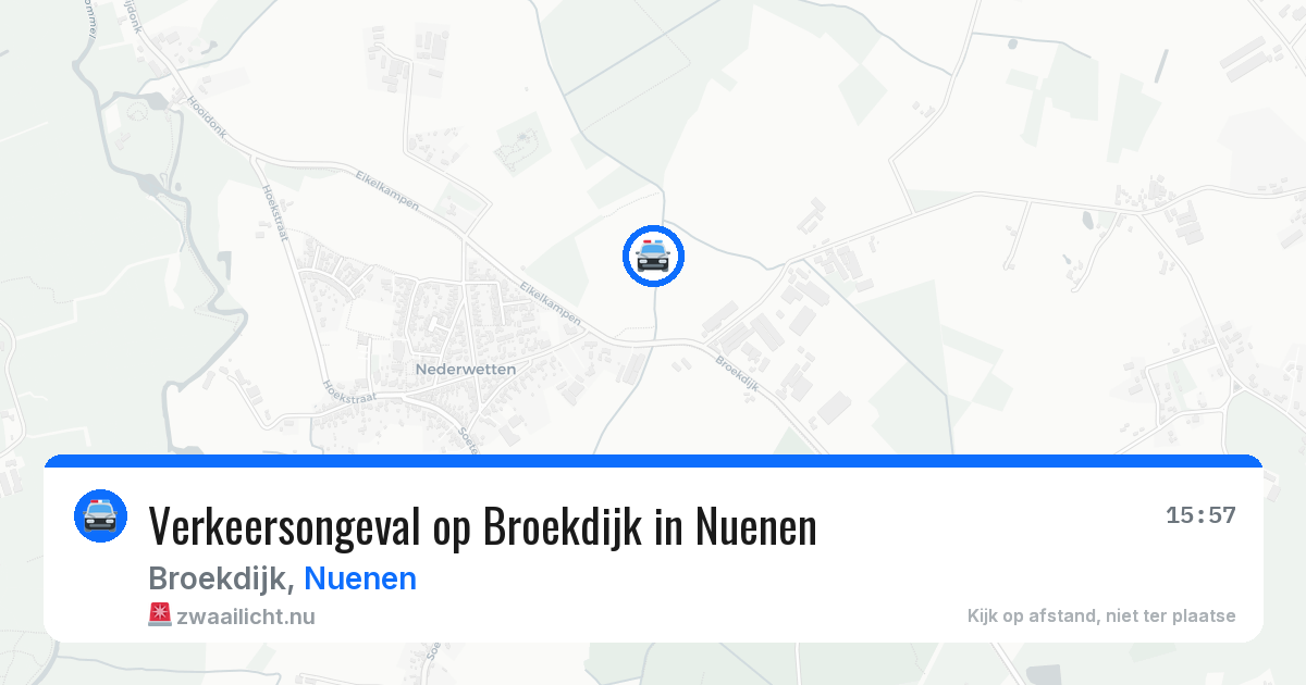 Verkeersongeval op Broekdijk in Nuenen — 12 mei 2026