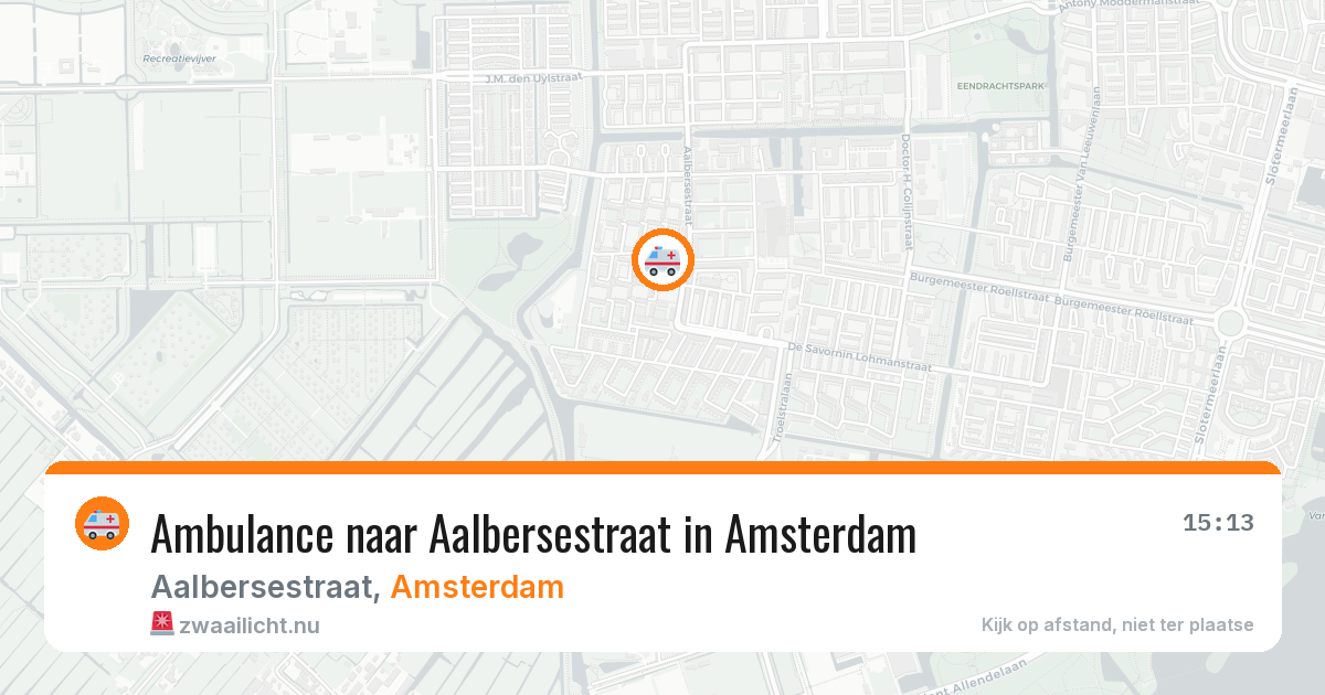 Ambulance naar Aalbersestraat in Amsterdam — 24 jul 2026