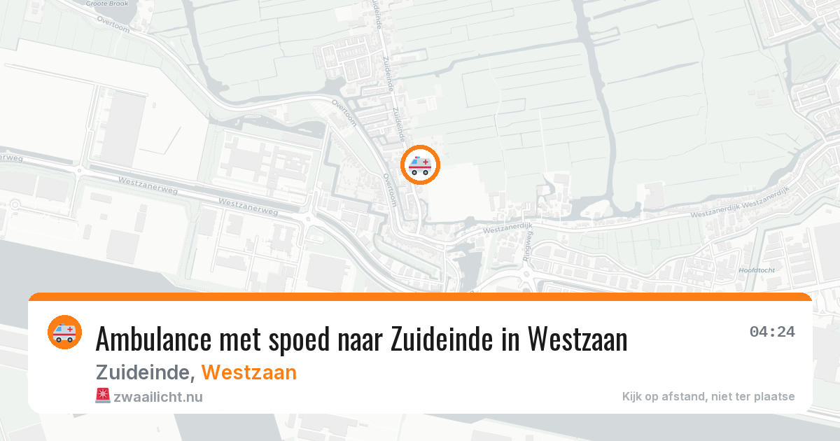 Ambulance met spoed naar Zuideinde in Westzaan — 14 jul 2026