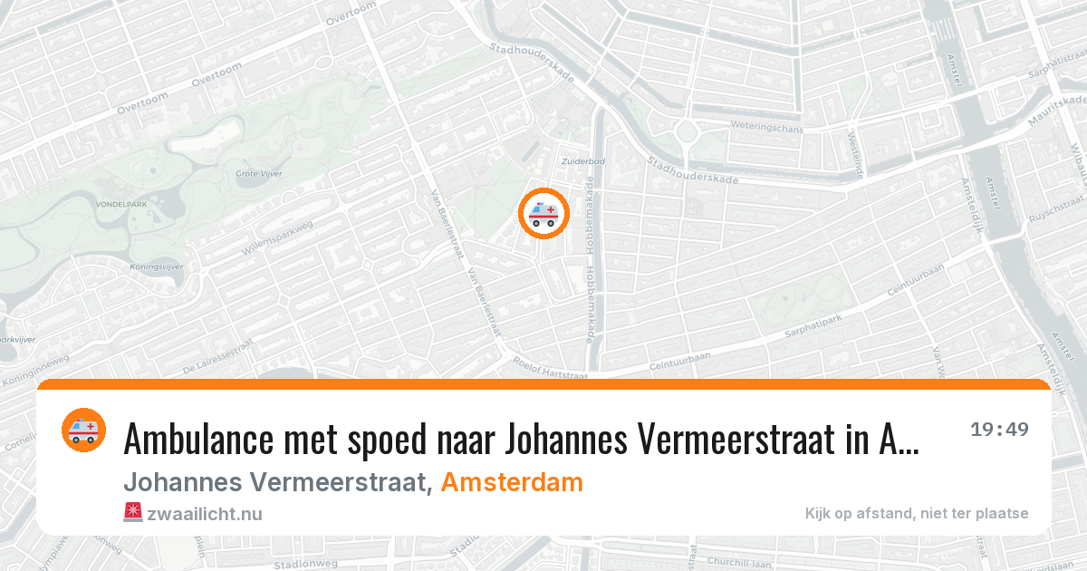 Ambulance met spoed naar Johannes Vermeerstraat in Amsterdam — 25 jul 2026