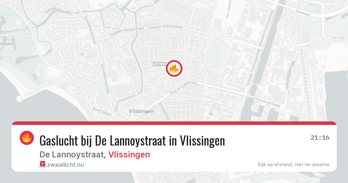Gaslucht bij De Lannoystraat in Vlissingen — 22 mei 2026