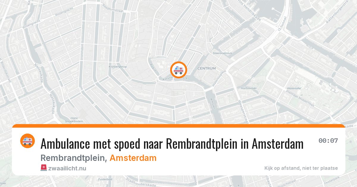Ambulance met spoed naar Rembrandtplein in Amsterdam — 7 mrt 2026