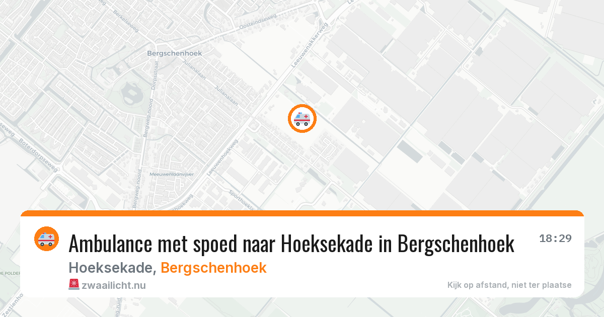 Ambulance met spoed naar Hoeksekade in Bergschenhoek — 18 jul 2026