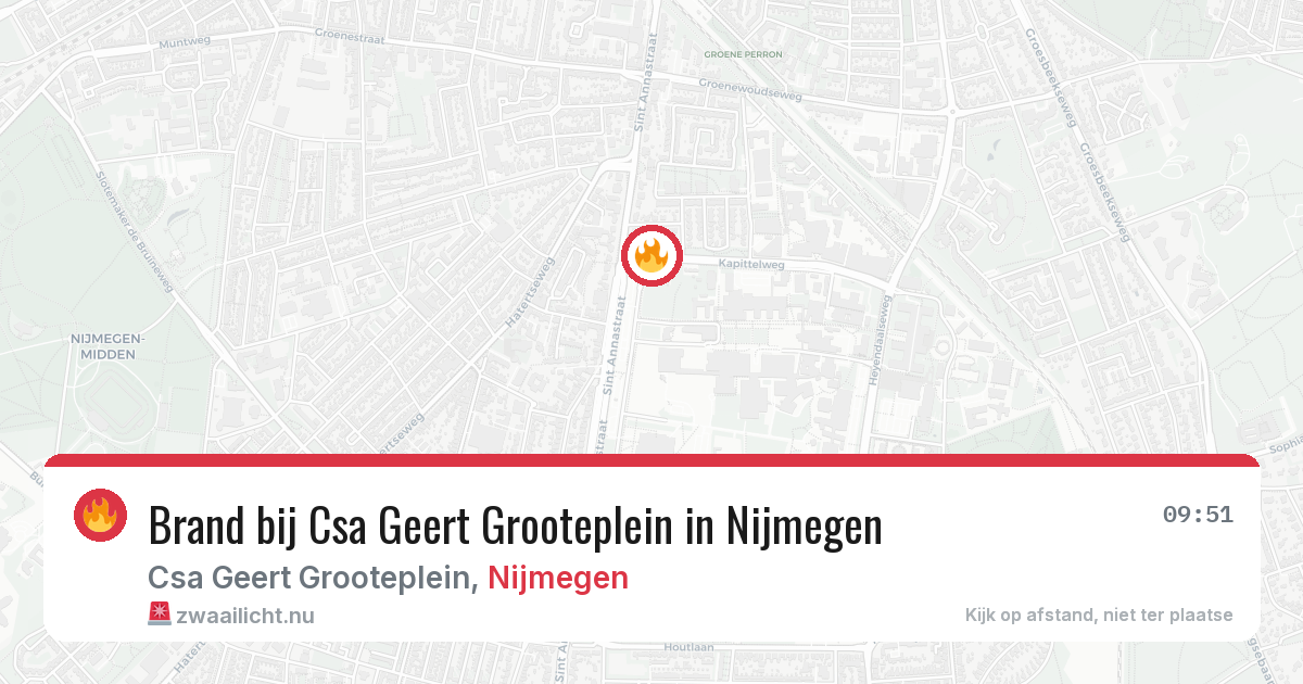 Brand bij Csa Geert Grooteplein in Nijmegen — 16 mei 2026