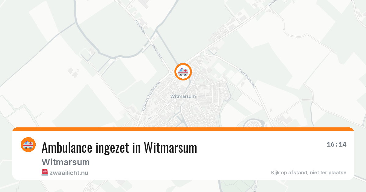 Ambulance ingezet in Witmarsum — 15 jul 2026 | 🚨 Zwaailicht.nu