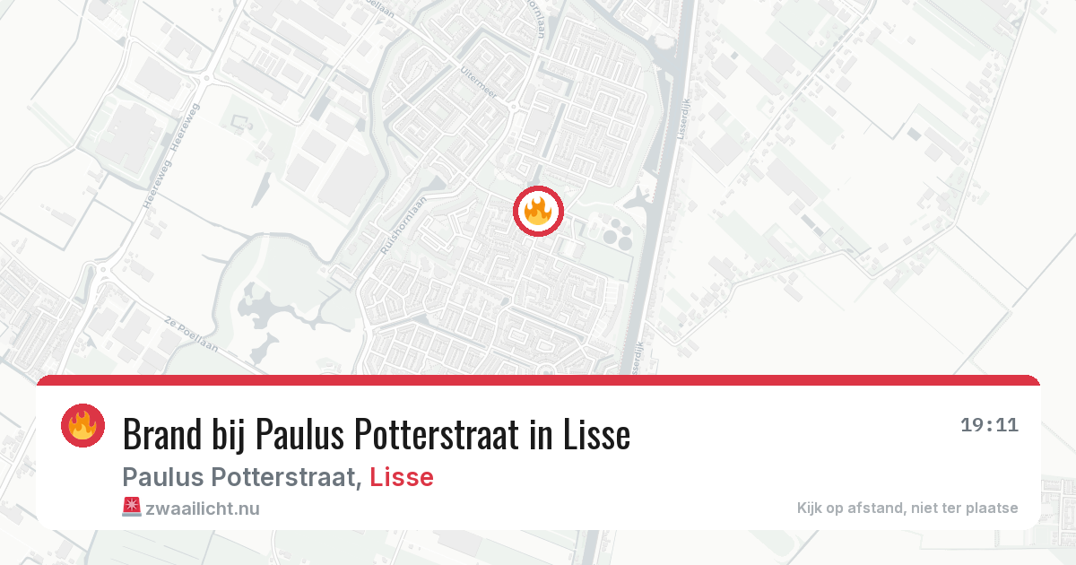 Brand bij Paulus Potterstraat in Lisse — 22 mei 2026