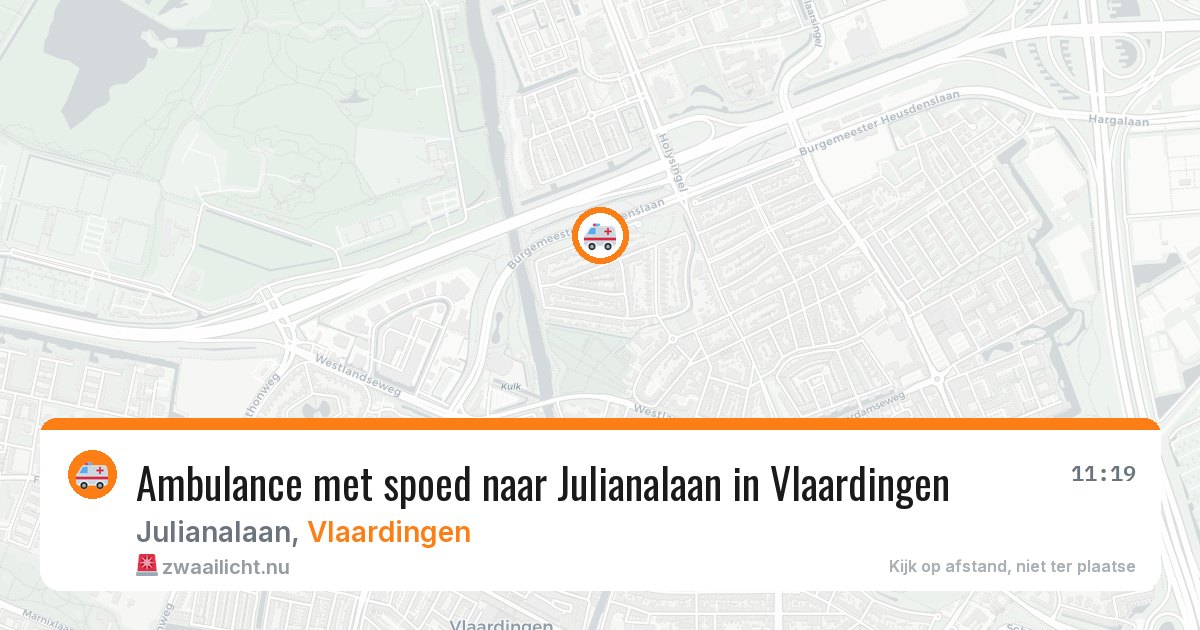 Ambulance met spoed naar Julianalaan in Vlaardingen — 23 jul 2026