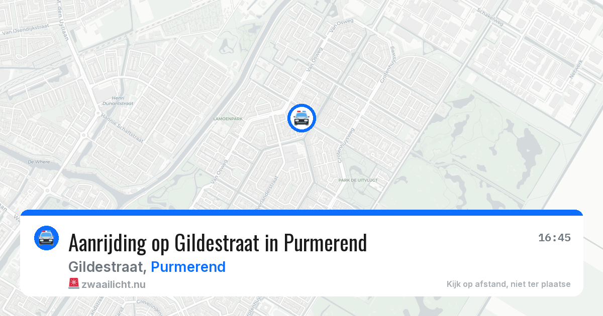 Aanrijding op Gildestraat in Purmerend — 11 jul 2026