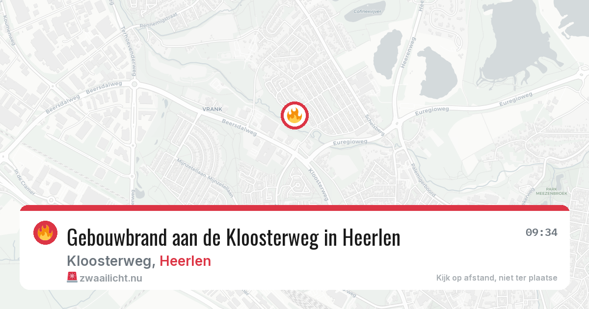 Gebouwbrand aan de Kloosterweg in Heerlen — 7 mei 2026