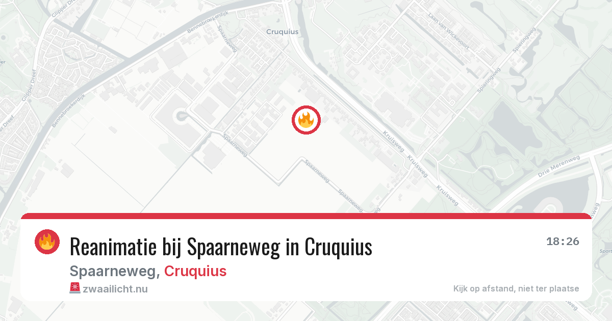 Reanimatie bij Spaarneweg in Cruquius — 16 jul 2026