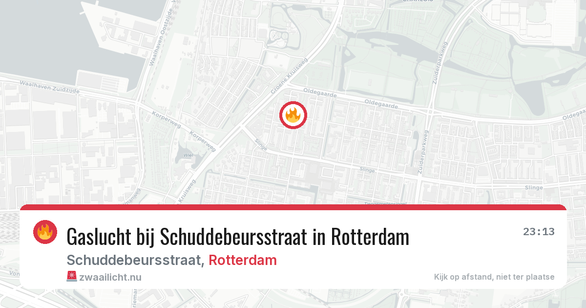 Gaslucht bij Schuddebeursstraat in Rotterdam — 14 jul 2026