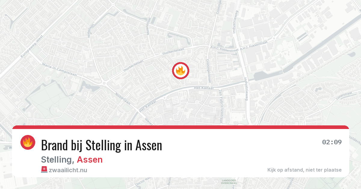 Brand bij Stelling in Assen — 29 mei 2026
