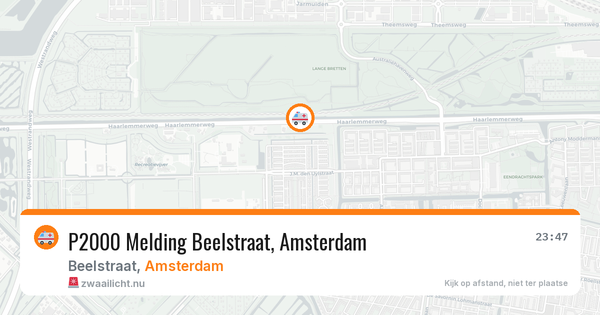P2000 Melding Beelstraat, Amsterdam — 24 jul 2026