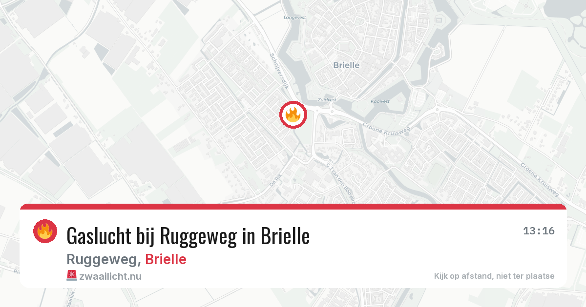 Gaslucht bij Ruggeweg in Brielle — 21 jul 2026