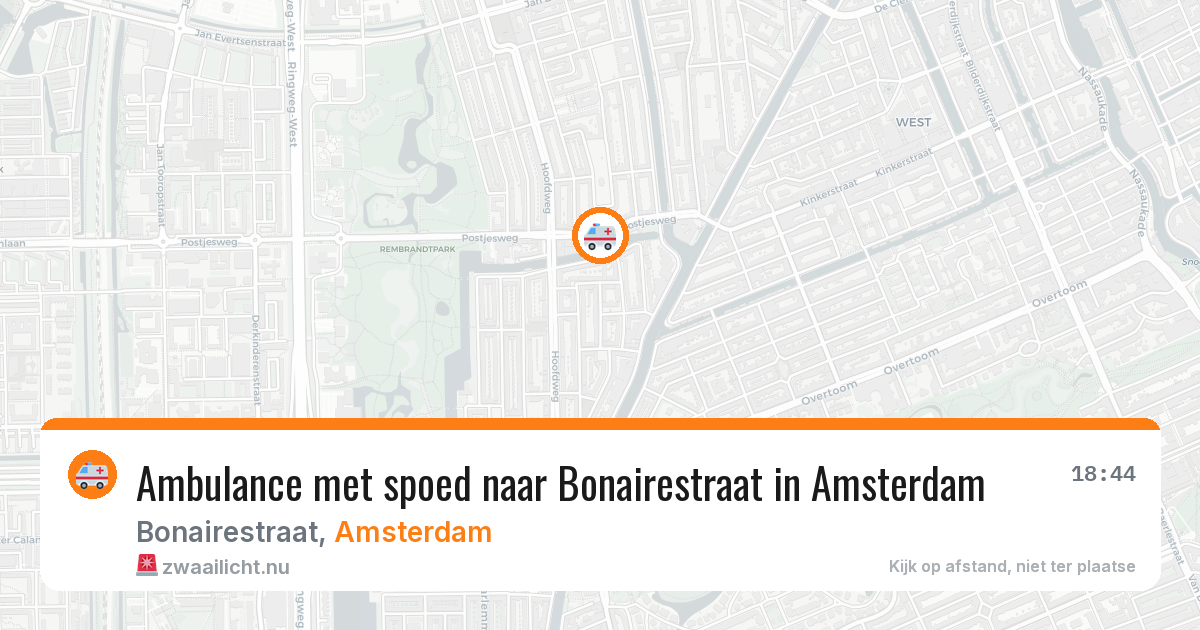 Ambulance met spoed naar Bonairestraat in Amsterdam — 25 jul 2026