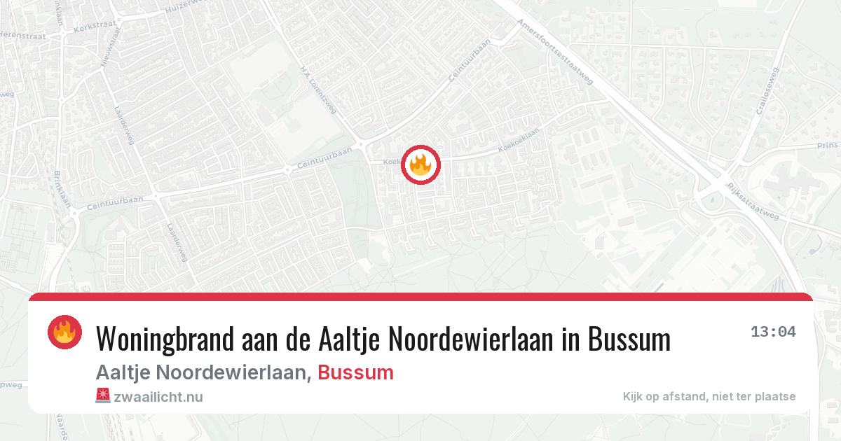 Woningbrand aan de Aaltje Noordewierlaan in Bussum — 24 jan 2026