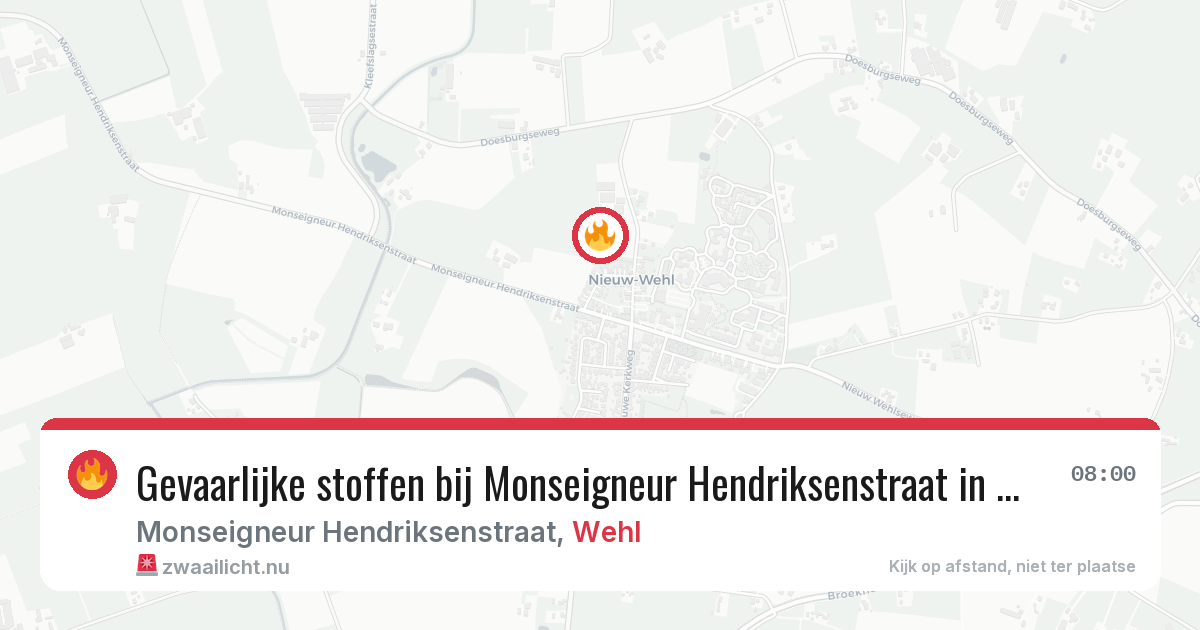Gevaarlijke stoffen bij Monseigneur Hendriksenstraat in Wehl — 14 jul 2026