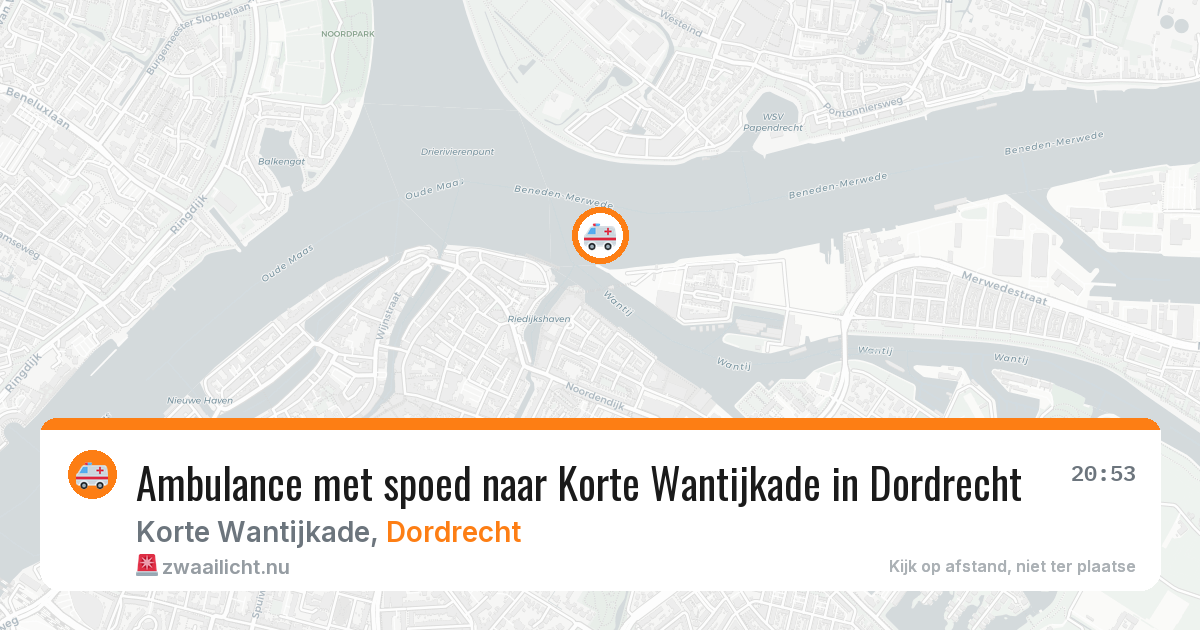 Ambulance met spoed naar Korte Wantijkade in Dordrecht — 29 mrt 2026