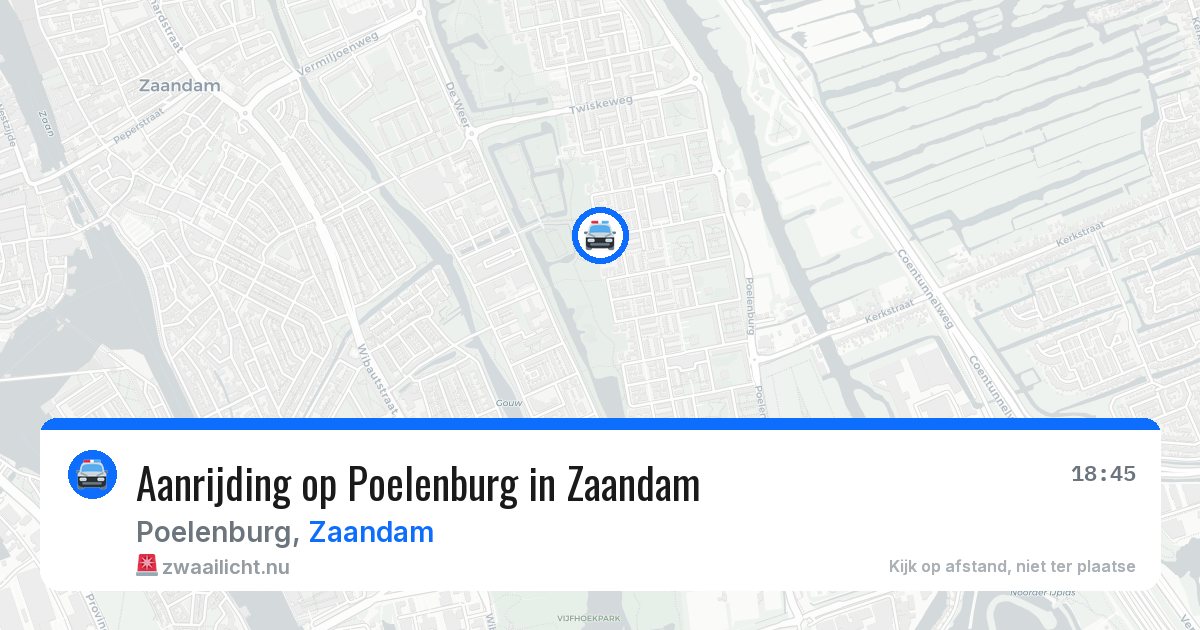 Aanrijding op Poelenburg in Zaandam — 17 mrt 2026
