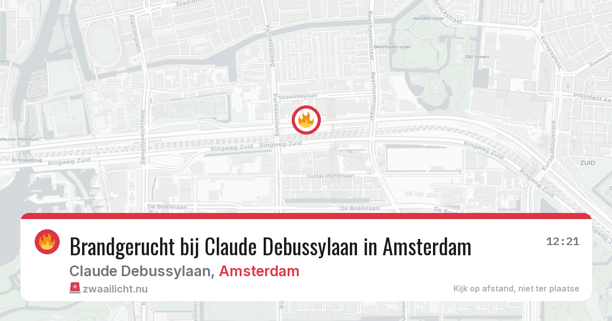 Brandgerucht bij Claude Debussylaan in Amsterdam — 24 jul 2026