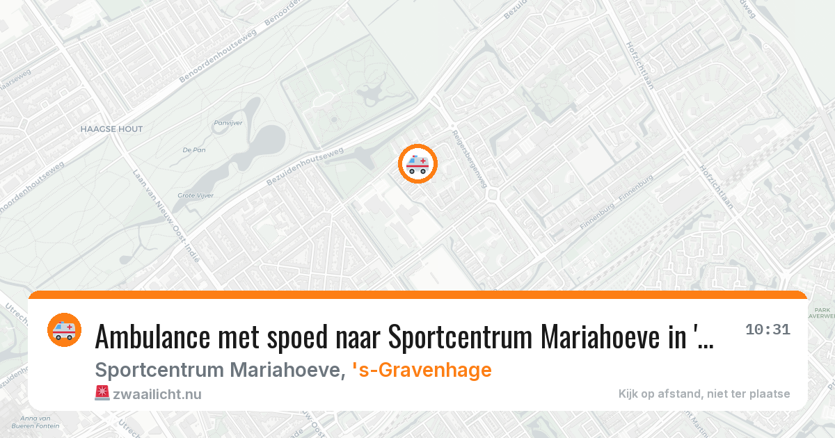 Ambulance met spoed naar Sportcentrum Mariahoeve in 's-Gravenhage — 26 jan 2026