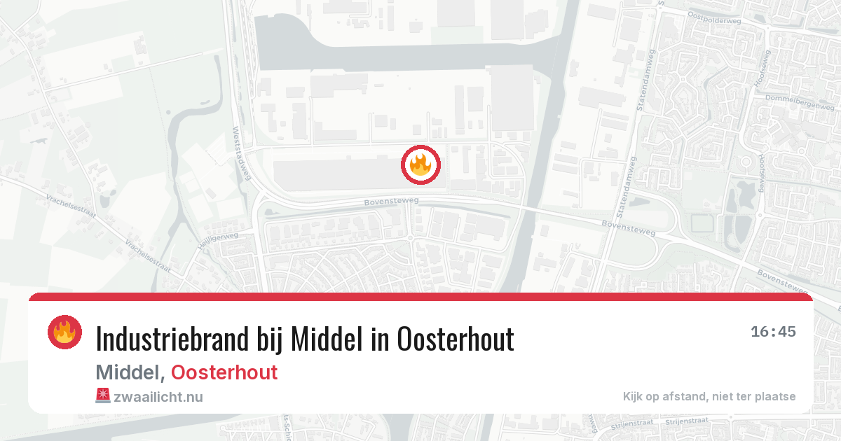 Industriebrand bij Middel in Oosterhout — 24 jul 2026