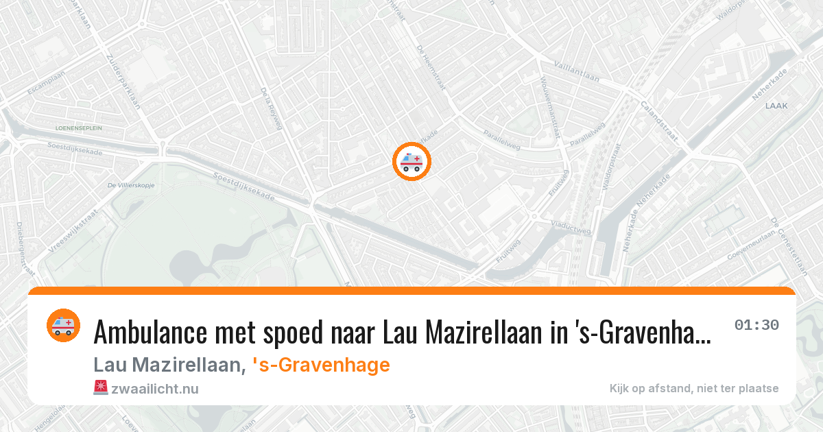 Ambulance met spoed naar Lau Mazirellaan in 's-Gravenhage — 16 mei 2026