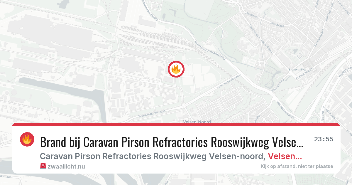 Brand bij Caravan Pirson Refractories Rooswijkweg Velsen-noord in Velsen-Noord — 14 jul 2026