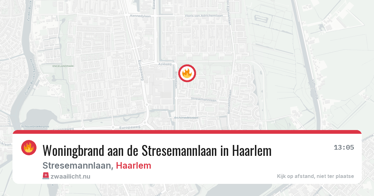 Woningbrand aan de Stresemannlaan in Haarlem — 25 apr 2026