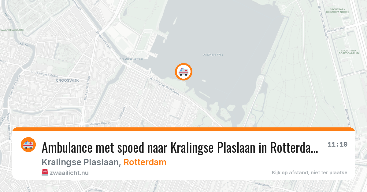 Ambulance met spoed naar Kralingse Plaslaan in Rotterdam — 23 mrt 2026