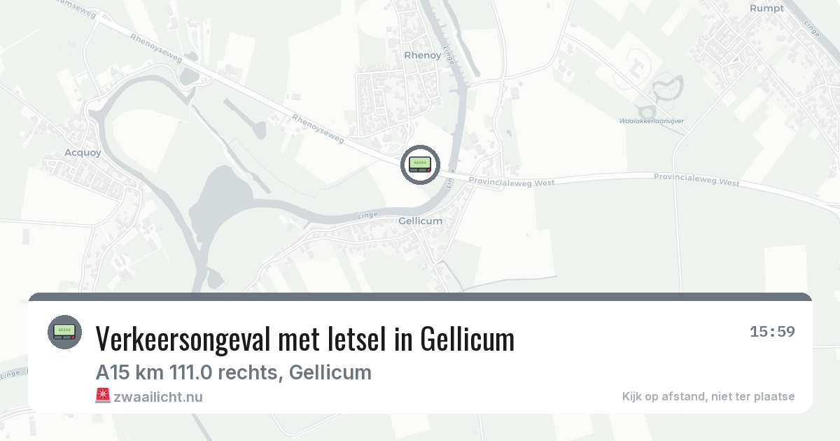 Verkeersongeval met letsel in Gellicum — 16 mrt 2026