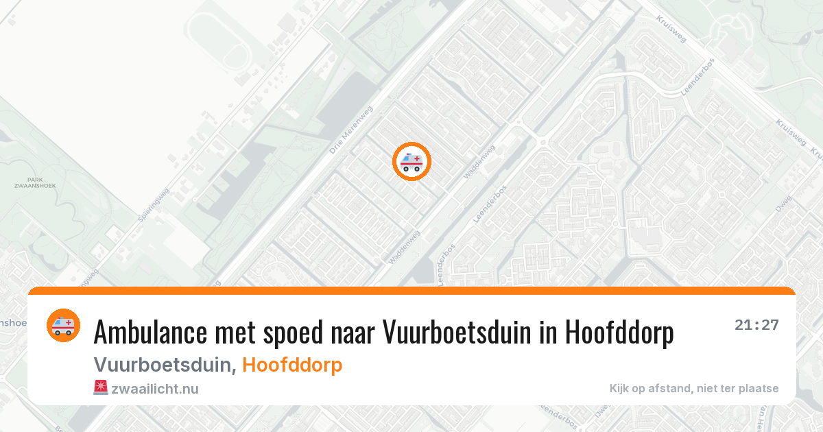 Ambulance met spoed naar Vuurboetsduin in Hoofddorp — 18 jul 2026